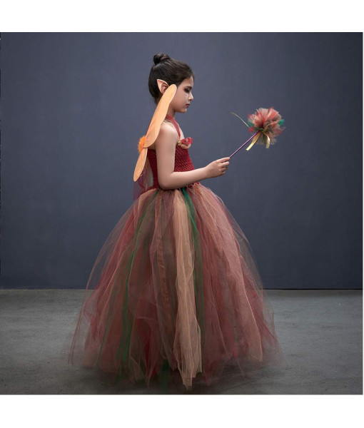 Fairy Princess Dress with Wing Tutu Skirt Girl Kids Halloween Costume