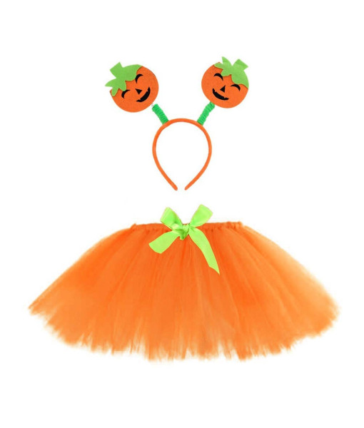 Kids Children Jack o Lantern Headband Tutu Skirt Halloween Costume