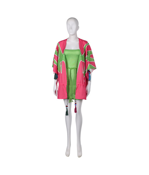 1970s Rockstar Retro Purple Green Outfit Women Halloween Costume