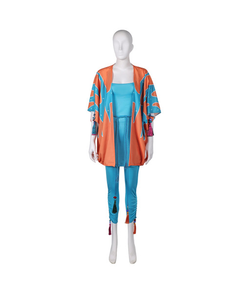 1970s Rockstar Blue Orange Suit Outfit Halloween Costume