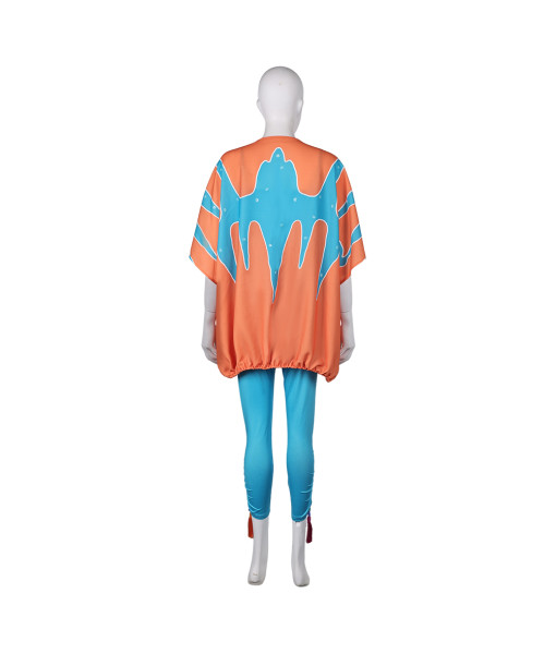 1970s Rockstar Blue Orange Suit Outfit Halloween Costume