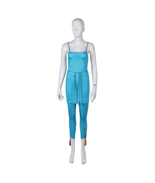 1970s Rockstar Blue Orange Suit Outfit Halloween Costume