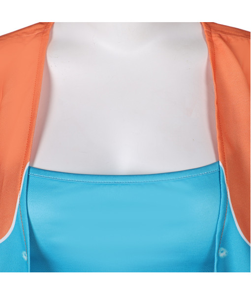 1970s Rockstar Blue Orange Suit Outfit Halloween Costume