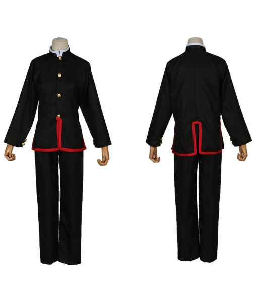 Men Black Uniform Red Cape Halloween Costume