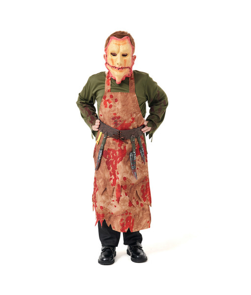 Kids Children Bloody Butcher Horror Halloween Costume