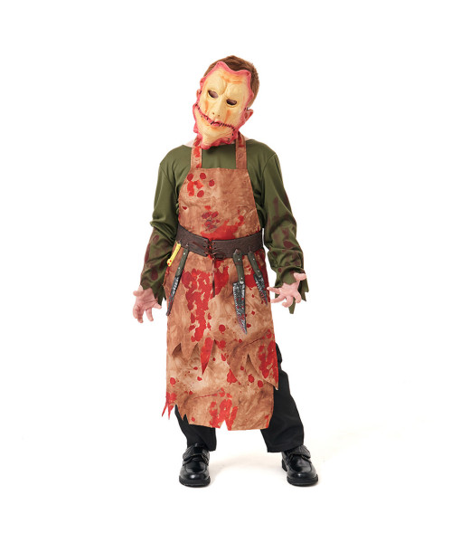 Kids Children Bloody Butcher Horror Halloween Costume