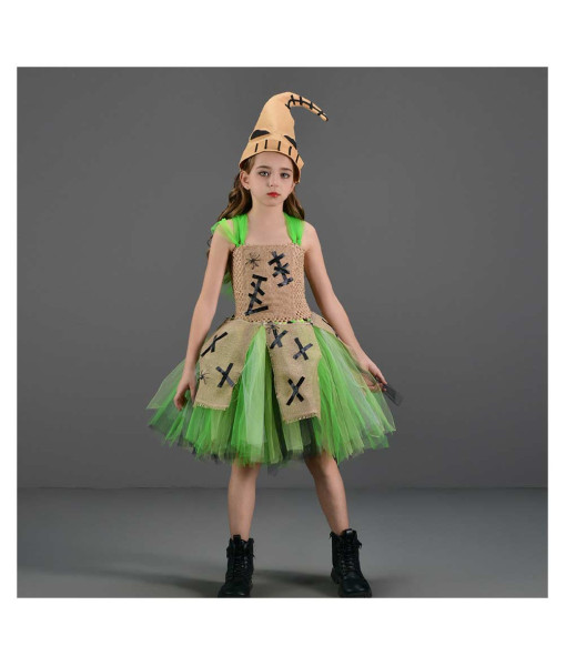 Ragdoll Green Faux Patch Tutu Skirt Girl Kids Halloween Costume 