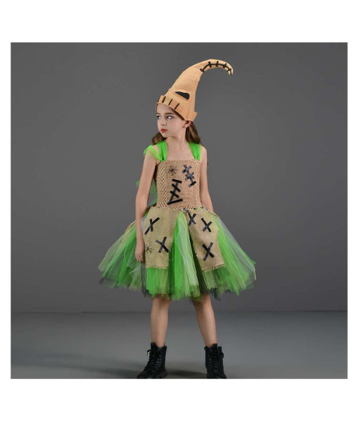Ragdoll Green Faux Patch Tutu Skirt Girl Kids Halloween Costume 