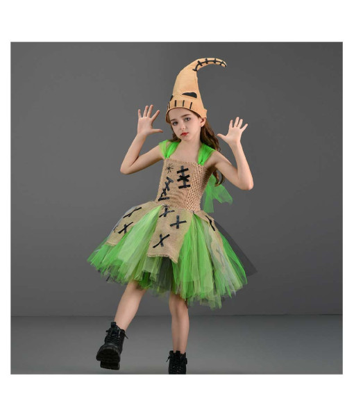 Ragdoll Green Faux Patch Tutu Skirt Girl Kids Halloween Costume 