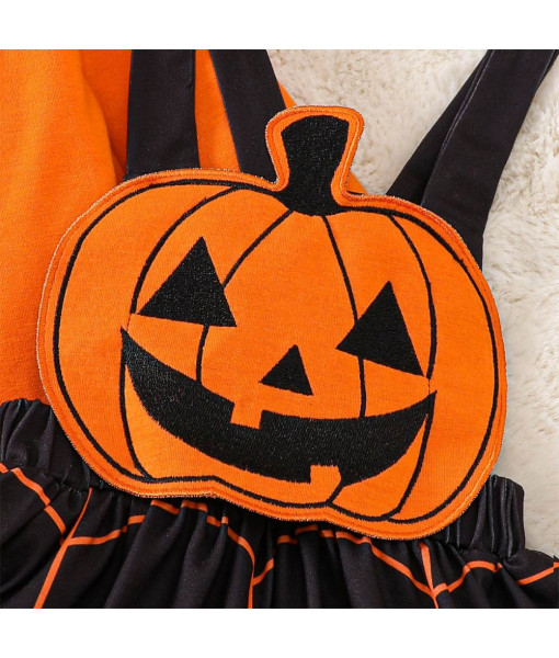 Kids Children Toddler Pumpkin Dress Halloween Costume