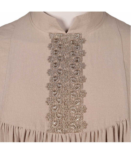 Men Medieval Linen Robe Grey Long Outfit Mage Halloween Costume