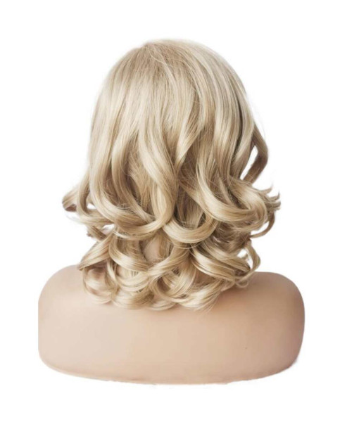 Women Golden Wig Short Shoulder-Length Curly Hair Halloween Costume Accessories