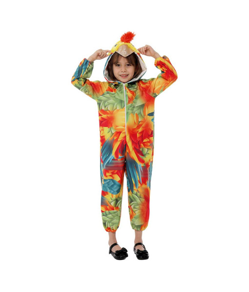 Kids Children Parrot Colorful Onesie Jumpsuit Halloween Costume