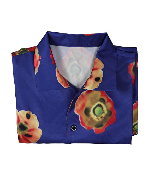 Men 90s Miami Dark Blue Beach Shirt Halloween Costume