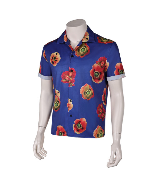 Men 90s Miami Dark Blue Beach Shirt Halloween Costume