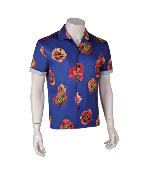 Men 90s Miami Dark Blue Beach Shirt Halloween Costume