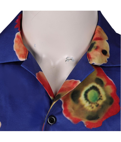 Men 90s Miami Dark Blue Beach Shirt Halloween Costume