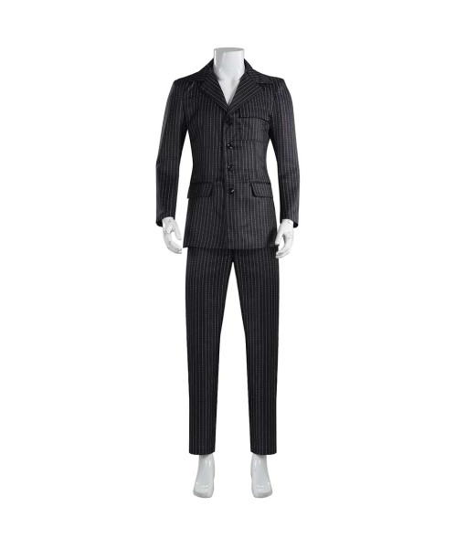 Men Black Gillter Strip Suit Halloween Costume