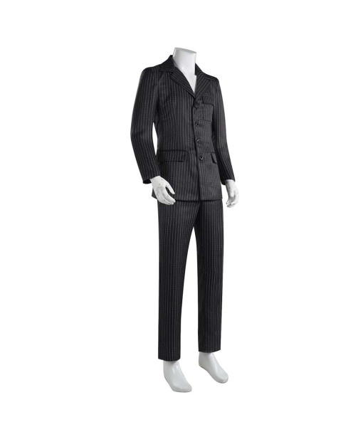 Men Black Gillter Strip Suit Halloween Costume