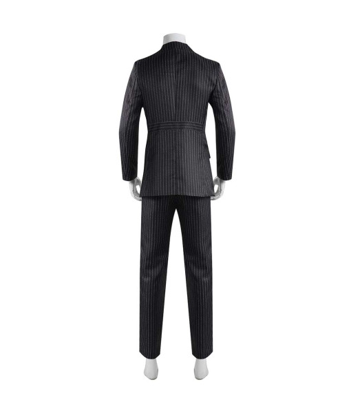 Men Black Gillter Strip Suit Halloween Costume