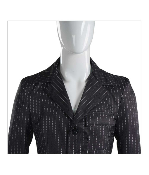 Men Black Gillter Strip Suit Halloween Costume