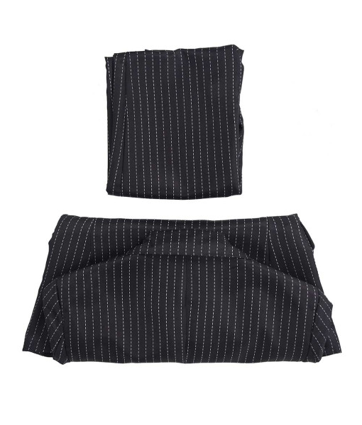 Men Black Gillter Strip Suit Halloween Costume