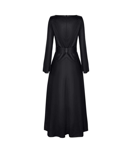 Women Black Gothic Long Dress with Corset Halloween Costume