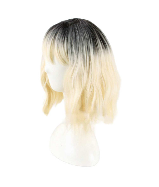 Women Golden Gradated Short Hair Wig Halloween Costume