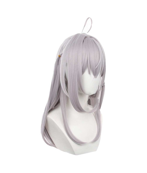 Women Silver Long Hair Wig Halloween Costume Accessories