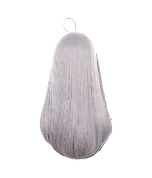 Women Silver Long Hair Wig Halloween Costume Accessories