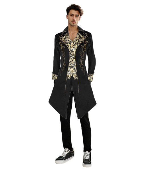 Steampunk Gild Trim Long Coat Luxury Uniform Cosplay Halloween Costume