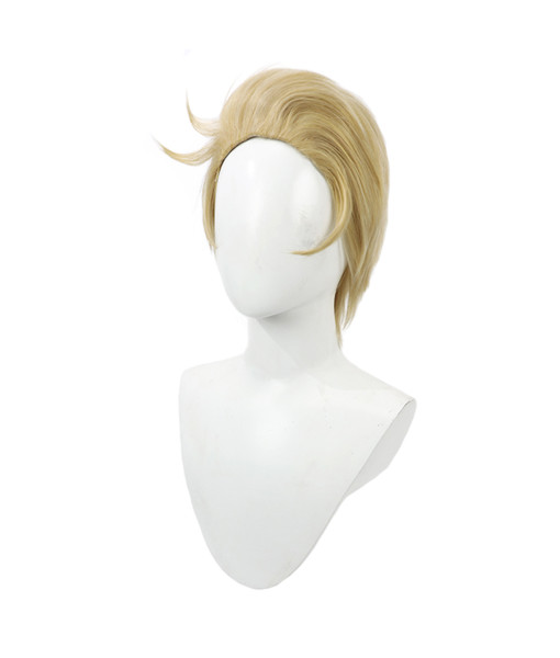Men Golden Short Hair Wig Halloween Costume Accessories
