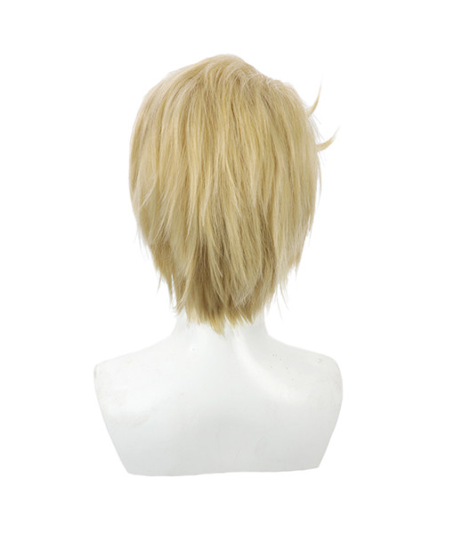 Men Golden Short Hair Wig Halloween Costume Accessories