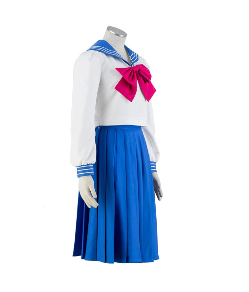 Women Blue Long Dress Sailor Dress School Uniform JK Uniform Halloween Costume