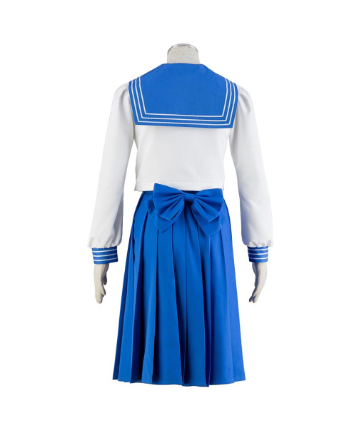 Women Blue Long Dress Sailor Dress School Uniform JK Uniform Halloween Costume
