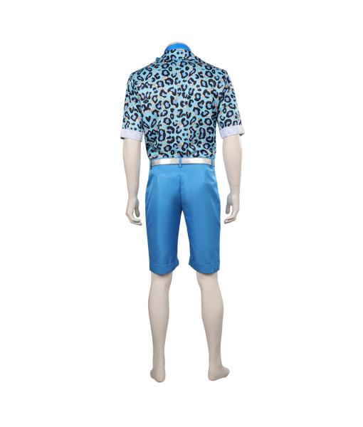 Men 70s Vintage Blue Leopard Printed Cheetah Summer Outfit