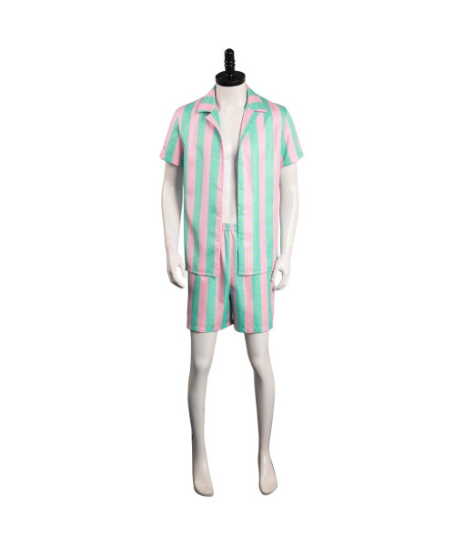 Ken 2023 Movie Ryan Gosling Blue Stripes Pastel Beach Outfit Cosplay Costume