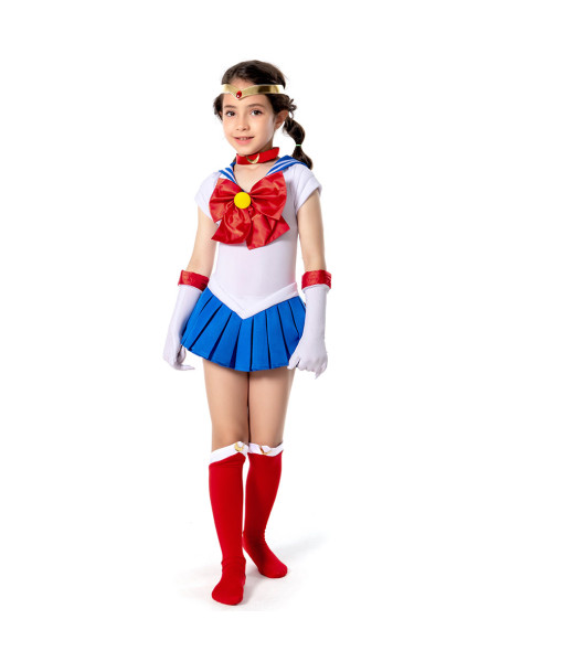Kids Children White Sailor Suit Skirt Uniform Halloween Costume