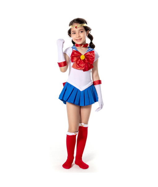 Kids Children White Sailor Suit Skirt Uniform Halloween Costume