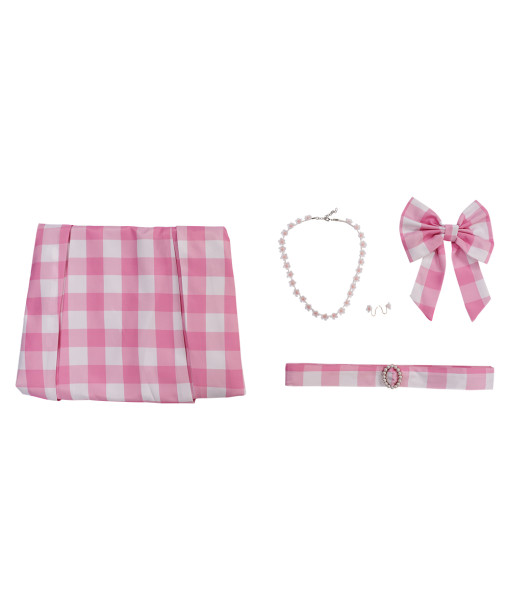 1960s Vintag Pink Plaid Dress Kids Halloween Costume