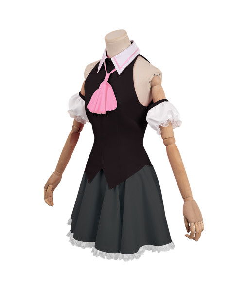 Women Black Dress Pink Linin Outfit Halloween Costume