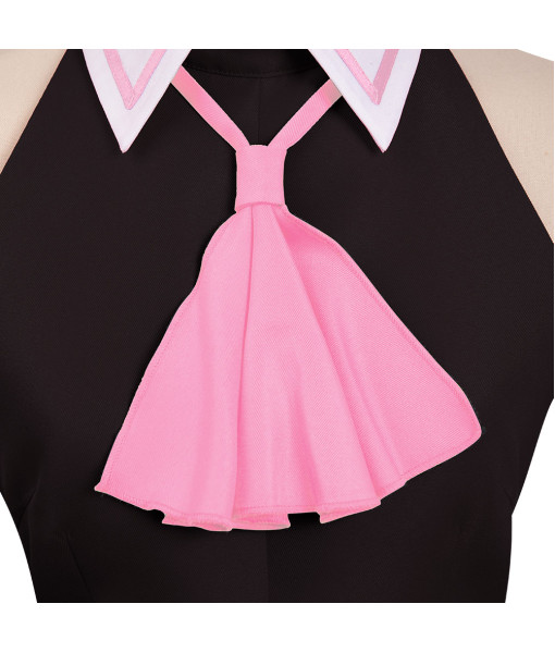 Women Black Dress Pink Linin Outfit Halloween Costume