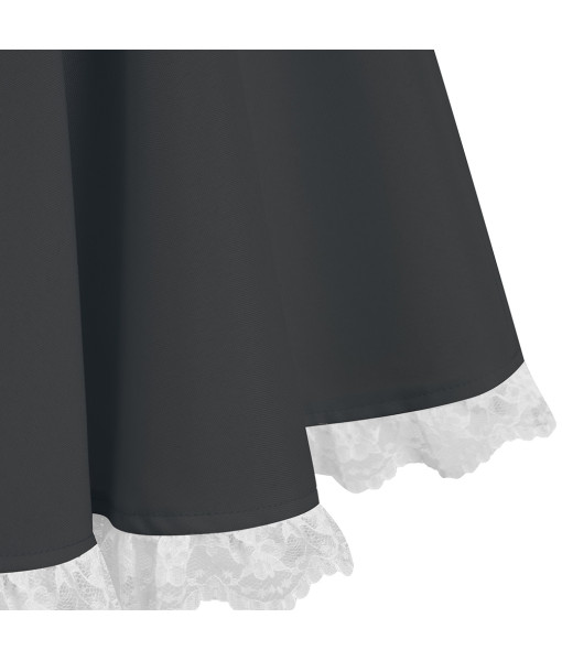 Women Black Dress Pink Linin Outfit Halloween Costume
