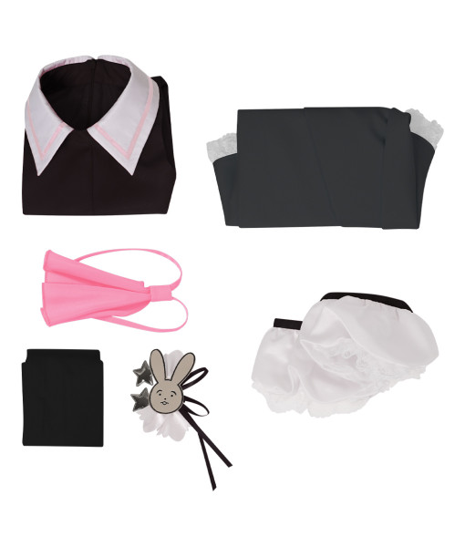 Women Black Dress Pink Linin Outfit Halloween Costume