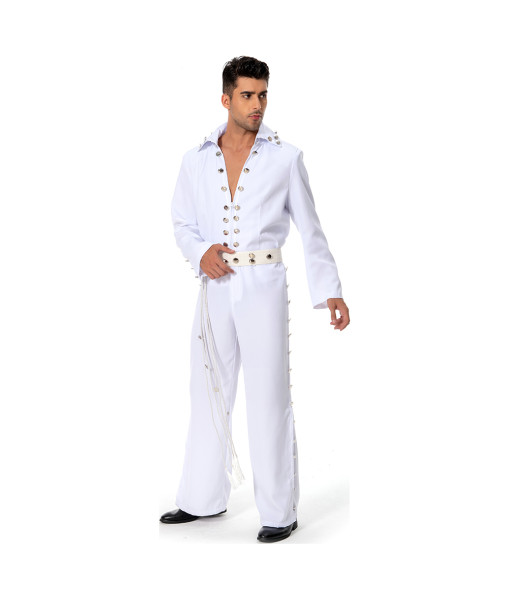1970s Rockstar White Suit  Halloween Costume