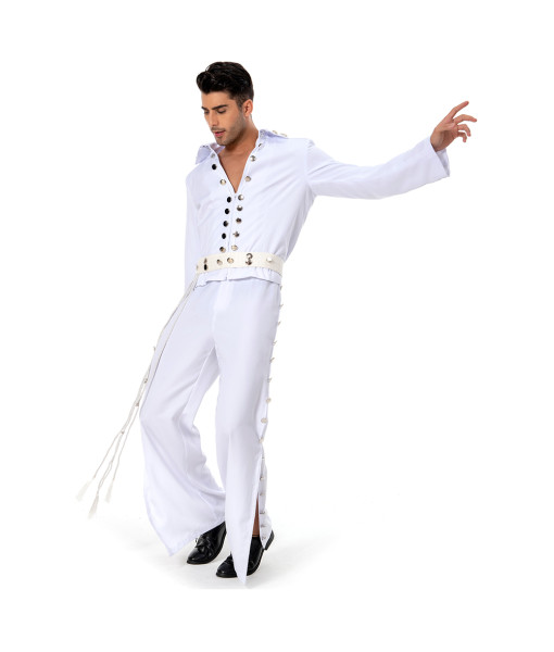 1970s Rockstar White Suit  Halloween Costume