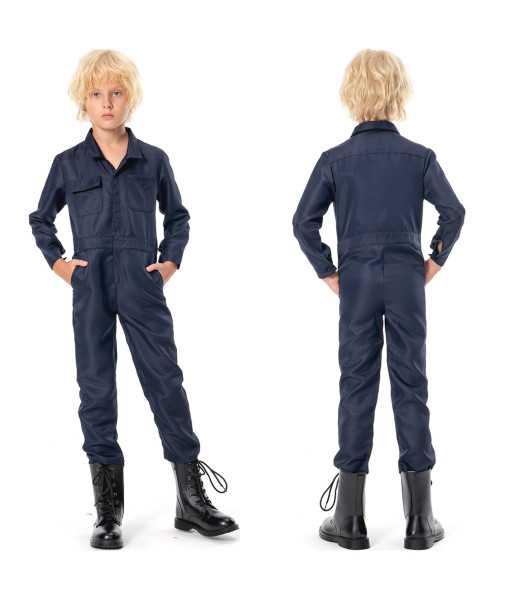 Kids Children Black Onesie Suit Horror Halloween Costume