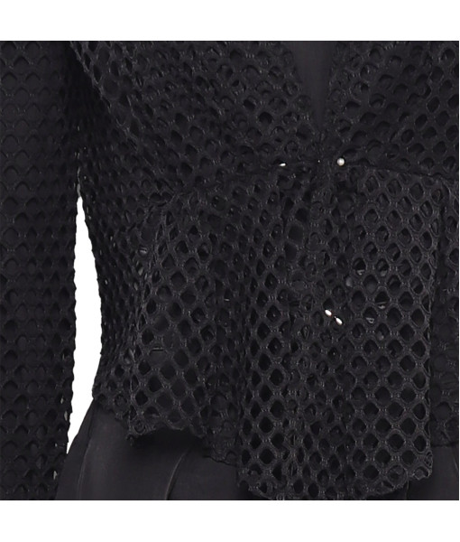 Women Black Mesh Suit Leather Corset Halloween Costume