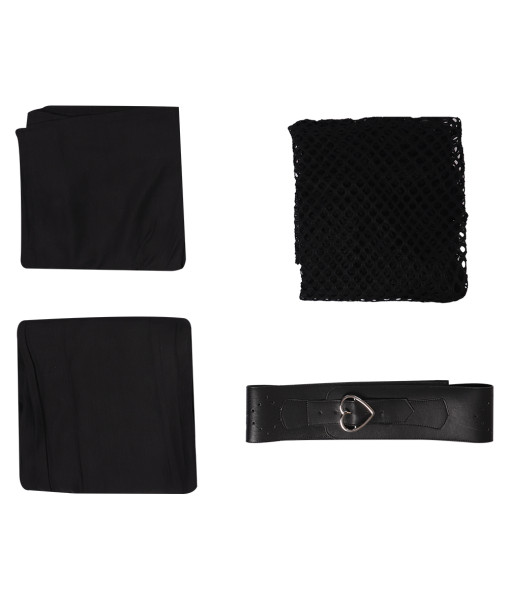 Women Black Mesh Suit Leather Corset Halloween Costume