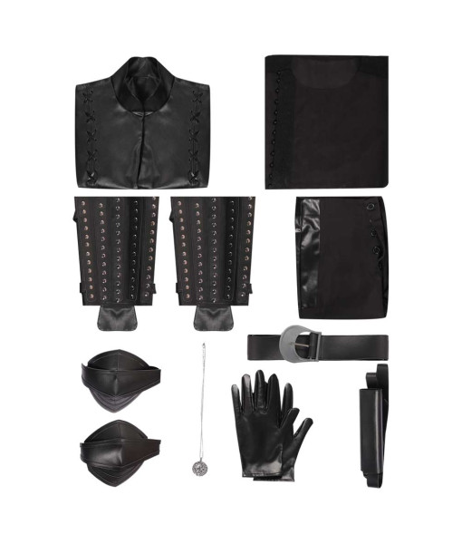Men Medieval Fantasu Leather Light Amor Black Fullset Halloween Costume